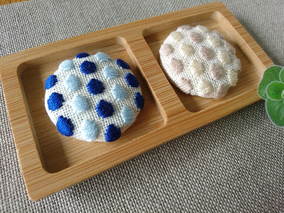 刺繍ブローチ～しずく～(ヘアゴムに変更可) 3枚目の画像