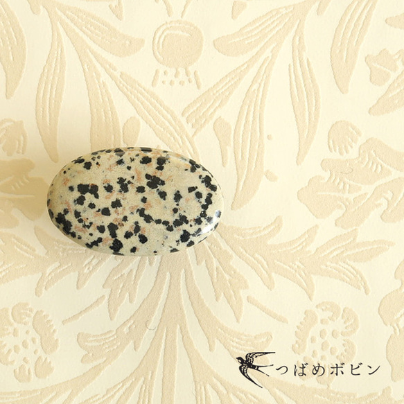 天然石の帯留 ◎ ダルメシアンジャスパー／A【送料無料】 1枚目の画像
