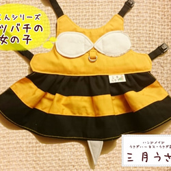 Lうさぎ用ハーネス【ミツバチの女の子Lサイズ】 2枚目の画像