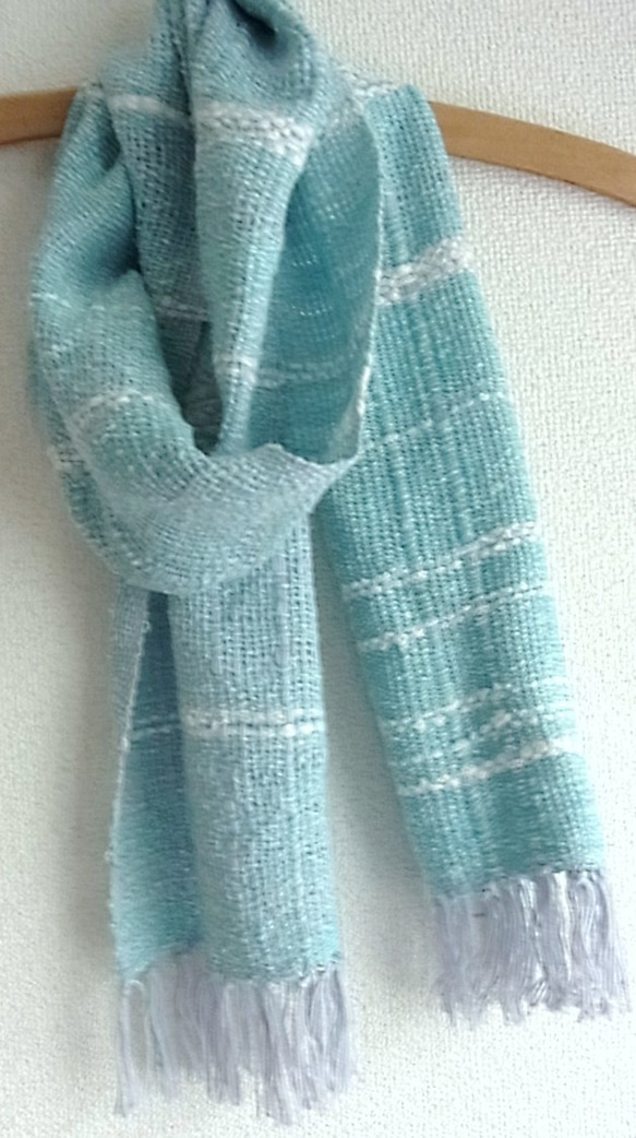 手織りマフラー（青海と白波） 4枚目の画像