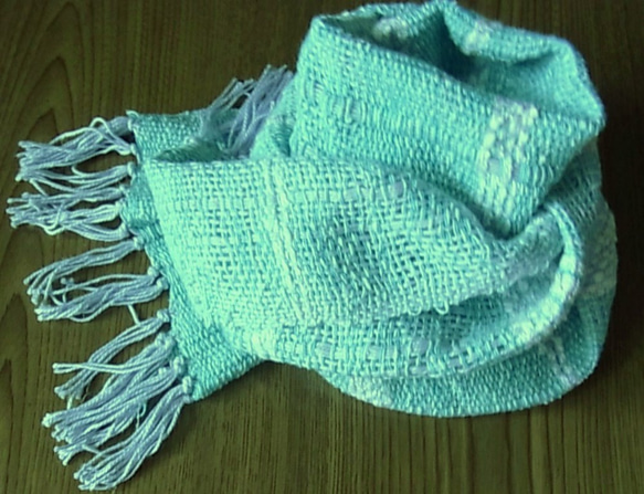 手織りマフラー（青海と白波） 6枚目の画像
