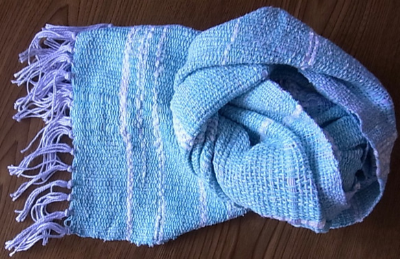 手織りマフラー（青海と白波） 7枚目の画像