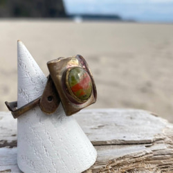 天然石と時計の指輪【ユナカイト】 2枚目の画像