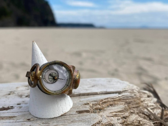 天然石と時計の指輪【ユナカイト】 3枚目の画像