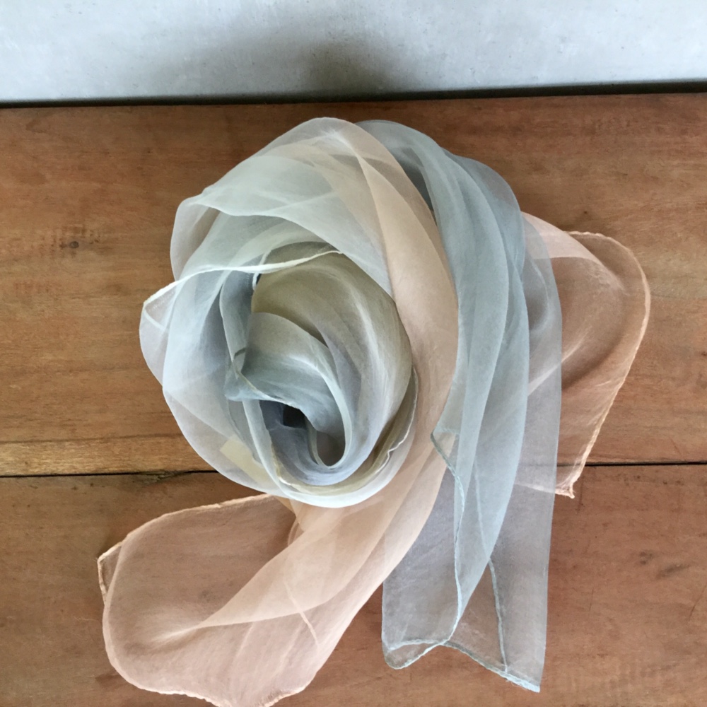 シルクオーガンジースカーフ 「薄葉桜」sale ストール kunugi