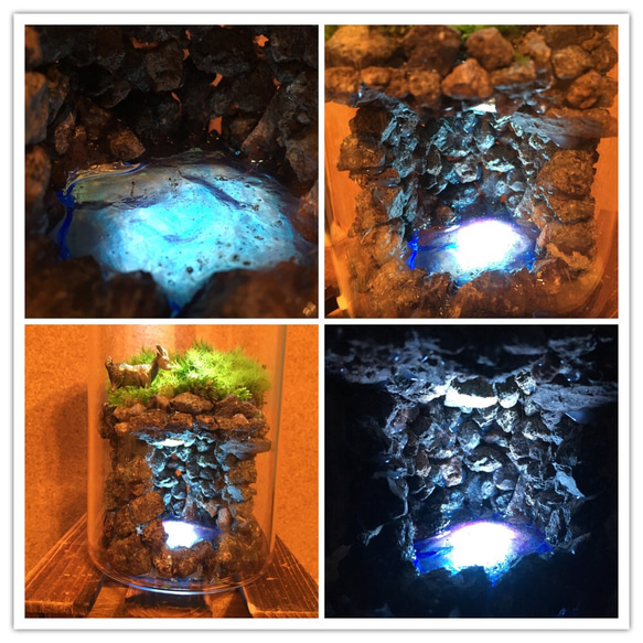mosslight bule cave 青の洞窟のテラリウムインテリアライト 4枚目の画像