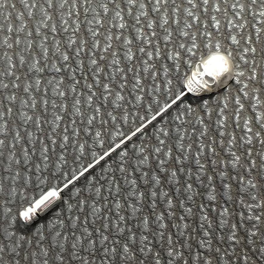 Silver#925 スカルヘッド ハットピン (L)