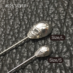 Silver#925 スカルヘッド ハットピン (S) 4枚目の画像