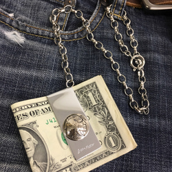 INDIAN HEAD CONCHO MONEY CLIP with CHAIN 1枚目の画像