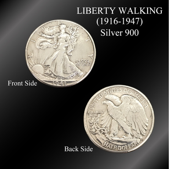 マネークリップ・"Carving Money Clip w/EAGLE HALF DOLLAR COIN"・SV900 5枚目の画像