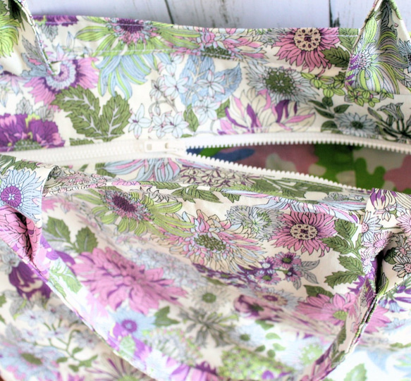 荷物がたっぷり入る大容量ファスナートートバッグ 4枚目の画像