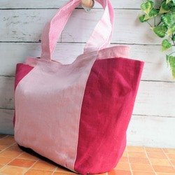 【値下げ】桜色グラデーションバッグ 2枚目の画像