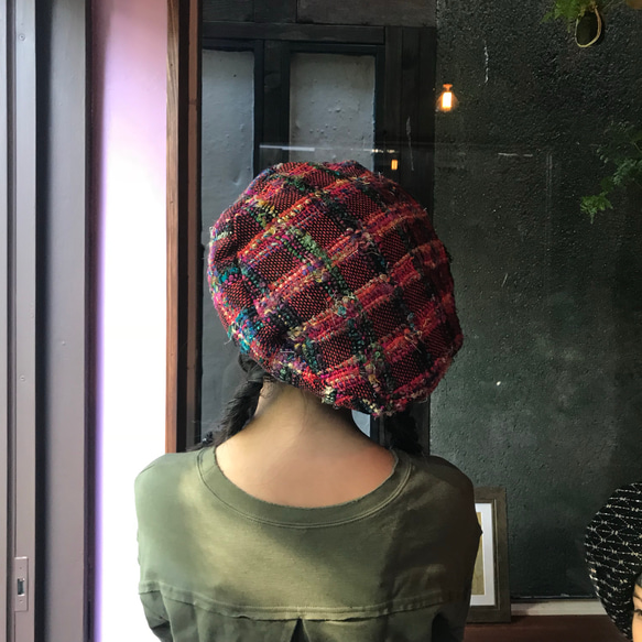 MINI BERET 赤チェック 5枚目の画像