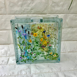 ガラスブロック　presse flowers 2枚目の画像