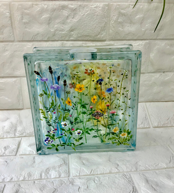 ガラスブロック　presse flowers 2枚目の画像