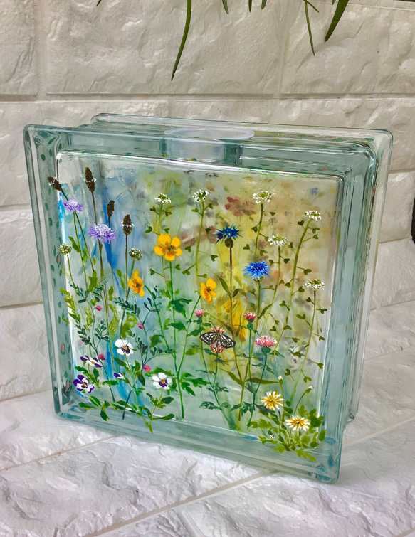 ガラスブロック　presse flowers 3枚目の画像