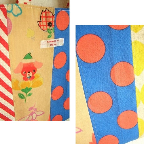 1点限り‼️可愛いレトロパッチワークトートバッグ ショルダー紐、ミニポーチ付き バッグ・ポーチ │ パッチワーク │ キット │ 手づくりタウン │ 日本