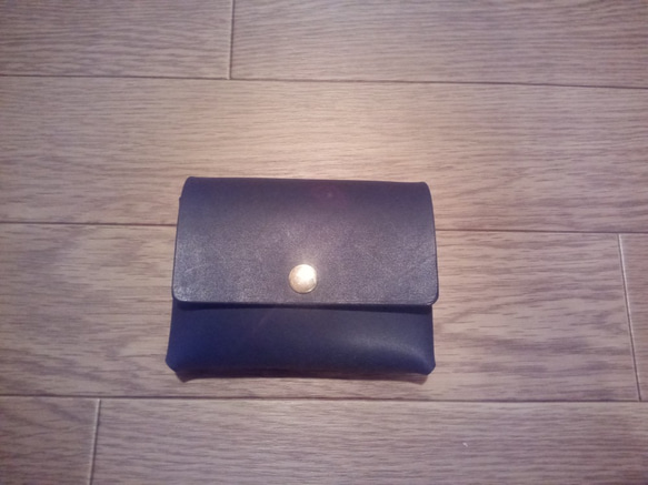【3800円→2800円】二部屋カードケース（Lサイズ）【ブラック】ミニ財布としても 3枚目の画像