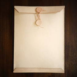 【オーダー品】横型本革封筒型クラッチバッグ 1枚目の画像