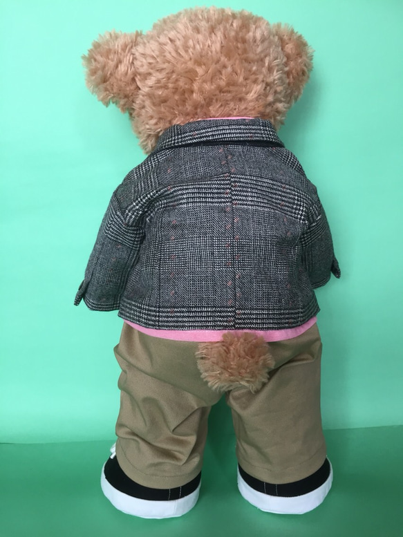 ぬいぐるみ用 グレンチェック ジャケット ウール100% Duffy シェリーメイ 4枚目の画像