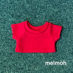 20cmぬいぐるみ用 カラー無地Tシャツ 赤 kpopdoll 1枚目の画像