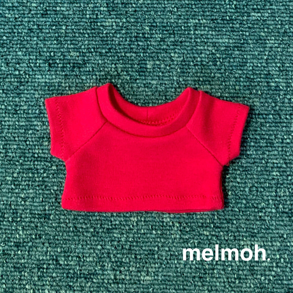 20cmぬいぐるみ用 カラー無地Tシャツ 赤 kpopdoll 1枚目の画像