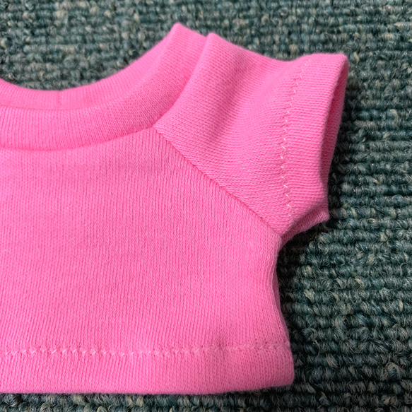 20cmぬいぐるみ用 カラー無地Tシャツ ピンク kpopdoll 2枚目の画像