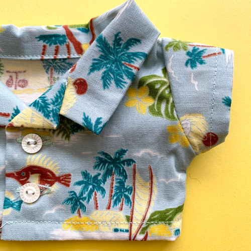 アロハシャツ 20cmぬいぐるみ 服 アロハハワイ柄 サックスブルー