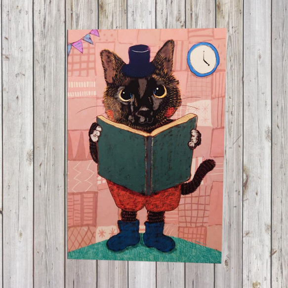ポストカード4枚セット　醤油ちゃん（黒猫） 2枚目の画像