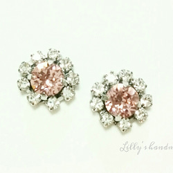 Vintage Rose×flowerビジューピアス 1枚目の画像