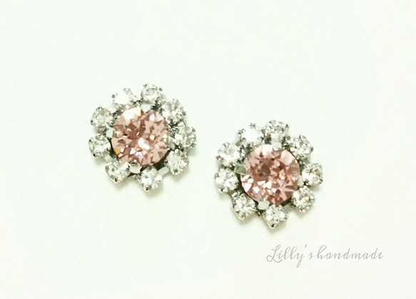 Vintage Rose×flowerビジューピアス 1枚目の画像