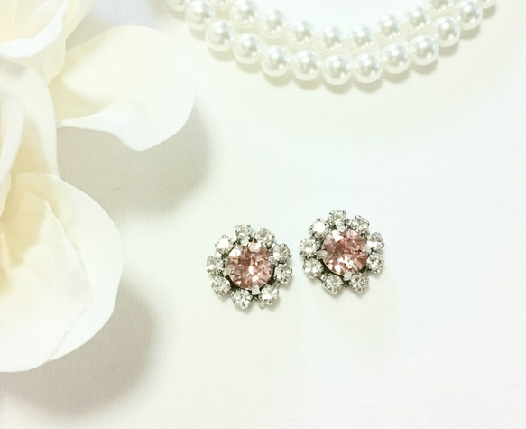 Vintage Rose×flowerビジューピアス 3枚目の画像