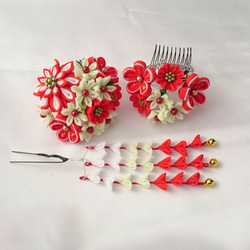 ちりめんの小箱 ～つまみ細工のお花付き～ フリーボックス・小物入れ