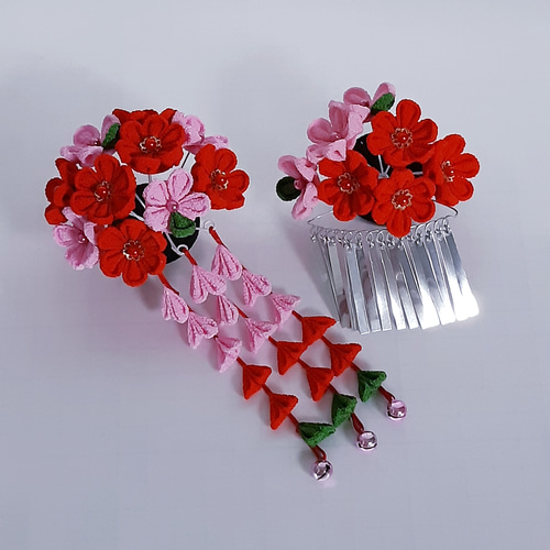 おもち様ご注文　七五三　鶴　半クス　つまみかんざし おもち様ご注文 七五三 鶴 半クス つまみかんざし