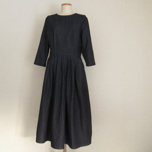 受注制作 / デニム・後ろボタンワンピース Lサイズ ワンピース
