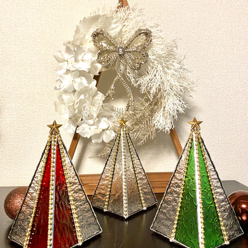 ステンドグラス ツリーランプ♡（シルバー仕上げ） ステンドグラス ツリーランプ♡（シルバー仕上げ）