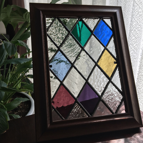 ステンドグラス パネル NO34 サンキャッチャー glassart.k 通販 ステンドグラス パネル NO34 サンキャッチャー glassart.k 通販