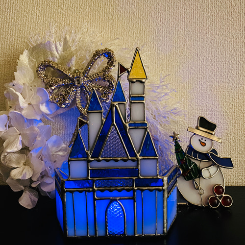 ♢ガラスのお城ライトアップ*ステンドグラス クリスマス ♢ガラスのお城ライトアップ*ステンドグラス クリスマス