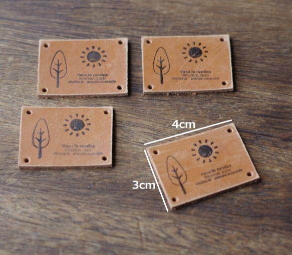 革タグ3×4［サンシャイン］4枚SET 2枚目の画像