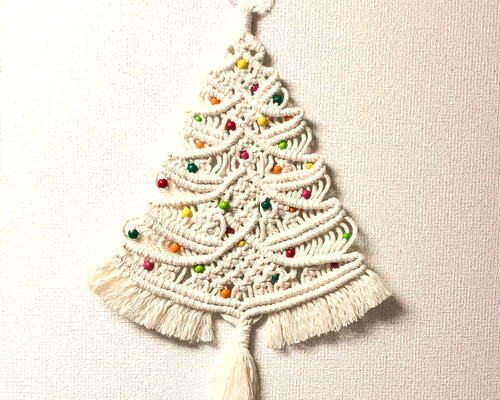 er限定マクラメクリスマスツリー壁掛けタペストリー×雪の結晶3点付き