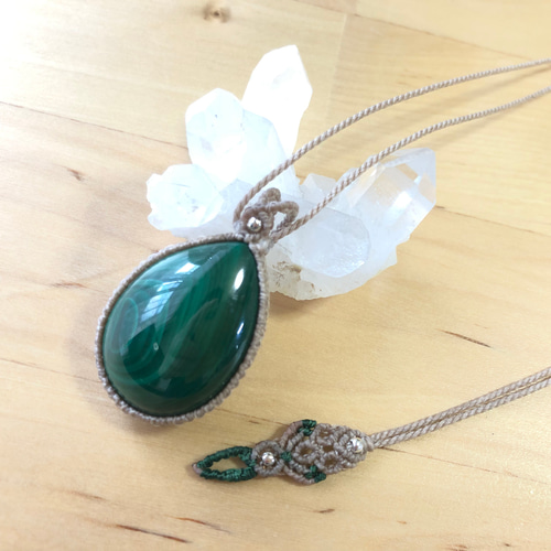 マラカイトのマクラメネックレス マラカイトのマクラメ編みネックレス⭐︎ ネックレス