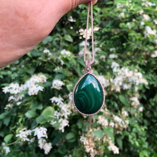 マラカイトのマクラメネックレス マラカイトのマクラメ編みネックレス⭐︎ ネックレス