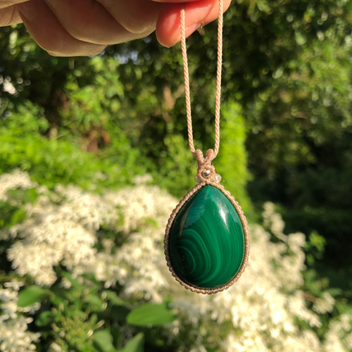 マラカイトのマクラメネックレス マラカイトのマクラメ編みネックレス⭐︎ ネックレス