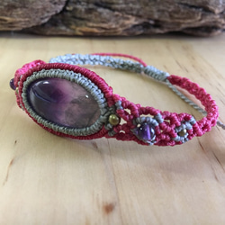 ルビーインゾイサイトのマクラメ編みネックレス ネックレス