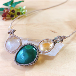 マラカイトクリソコラのマクラメ編みネックレス⭐︎ ネックレス