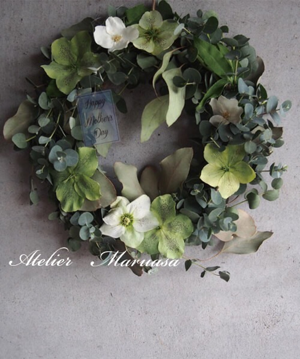 ユーカリクリスマスローズリース ユーカリリースwithクリスマスローズ