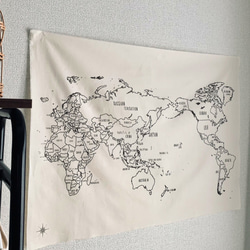 世界地図 ファブリックポスター　ビッグサイズ　タペストリー　韓国インテリア　入園　入学　子供部屋 3枚目の画像