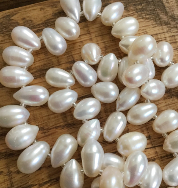 12mm 淡水真珠 ドロップ形状 ホワイト 4粒 2枚目の画像