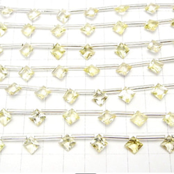 宝石質ブラジル産レモンクォーツ ダイヤプリンセスカット８mm 3枚目の画像