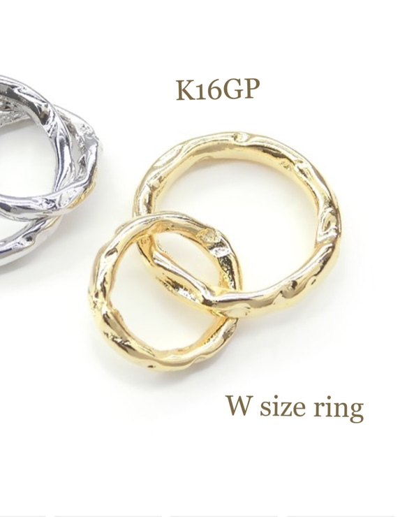 高品質 K16GP 2連リング w size ring 2個 1枚目の画像